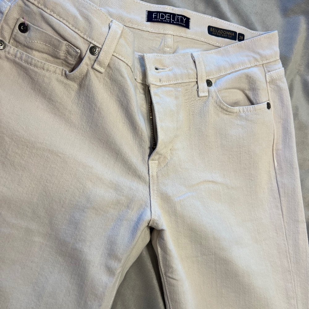 Fidelity, Faith, Love & Devotion Cream Colored Jeans